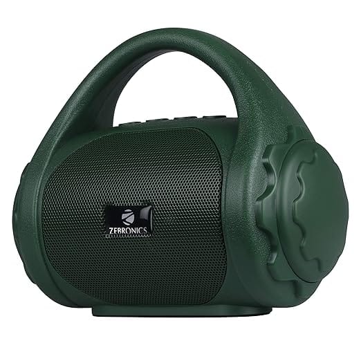 Zebronics ZEB-COUNTY 3W Wireless Bluetooth Portable Speaker With Supporting Carry Handle, USB, SD Card, AUX, FM & Call Function. (Green)