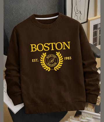 Eyebogler Polyester Round Neck Men's Sweatshirt - Coffee ( Pack of 1 )