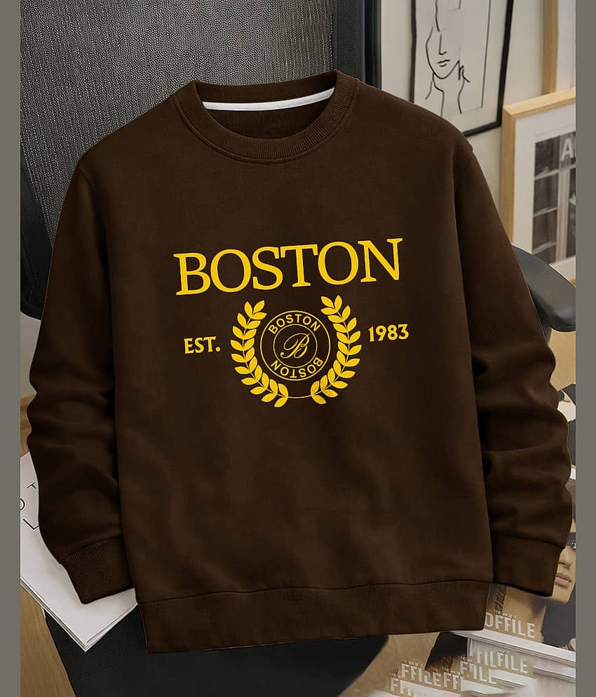Eyebogler Polyester Round Neck Men's Sweatshirt - Coffee ( Pack of 1 )