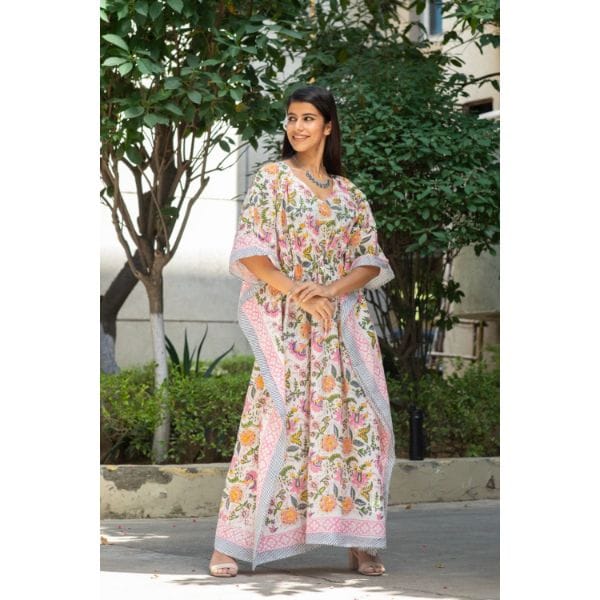 Pink City Placidity Long Kaftan Pink (52 Inch)