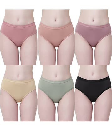 Softskin Pack of 6 Modal Solid Women's Hipster ( Multi Color )