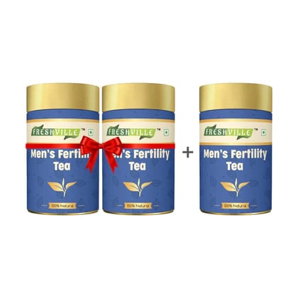 Freshville Men Fertility Tea | Pure & Natural | Balancing Hormone & Testosterone Level | Ashwagandha, Hibiscus, Liquorice, Turmeric, Cinnamon, Gokhru, Shatavari, Green tea Tin (50gx3).45 Day 