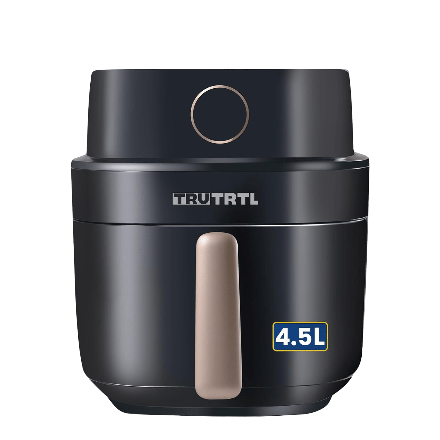 truTRTL Digital Air Fryer for Home with Reservation Technology | Actual 4.5 Liter, 1400 Watt | Uses 90% less Oil | Digital Touch, 8 Preset Menu | Glossy Black