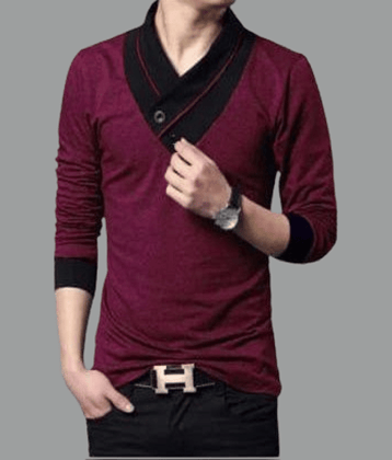 attitude start of fashion Pack of 1 Polyester Regular Fit Men's T-Shirt ( Maroon )