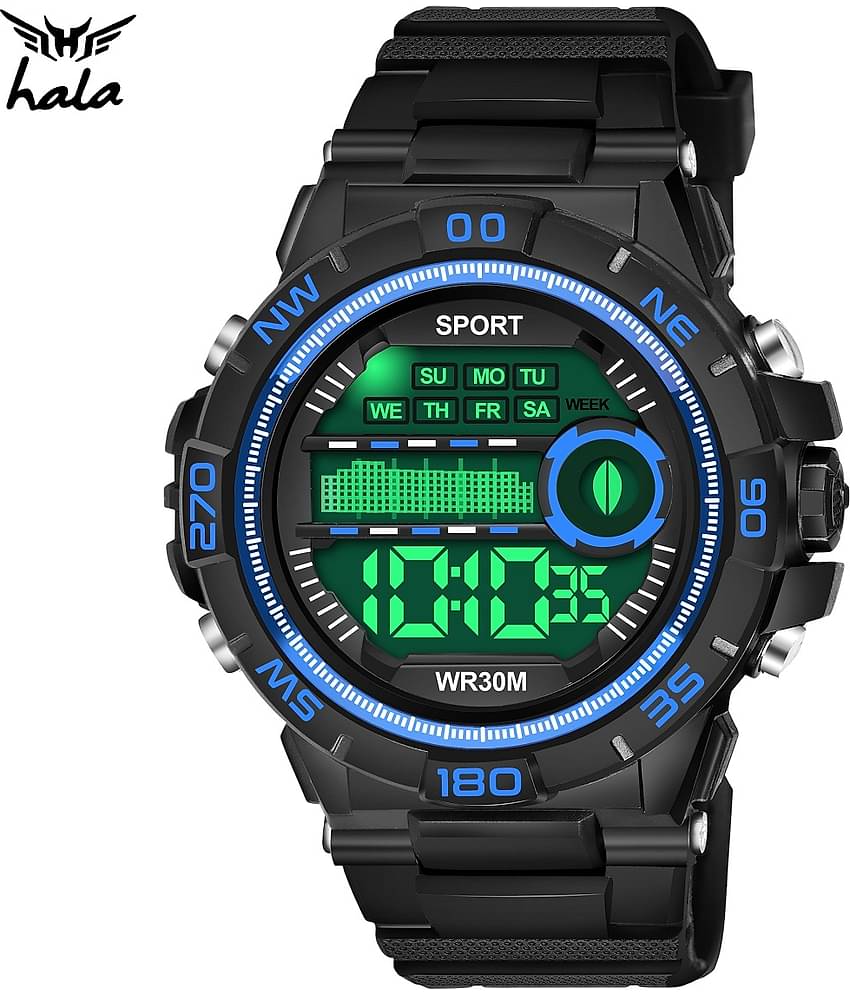 Hala - Black Silicon Digital Men's Watch