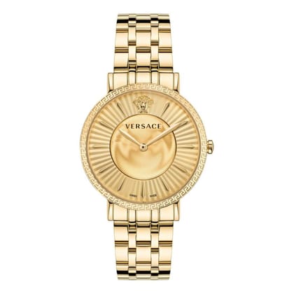 Versace Women 38 mm Size Gold Dial Analog Watch- VEJL00822-Gold