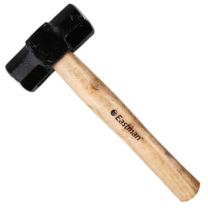 Eastman Sledge Hammers With Wooden Handle, 3Lb / 1350 Gms, Drop Forged Steel Induction Hardened, Polished Hitting Face Industrial & Professional Use (E-2440)