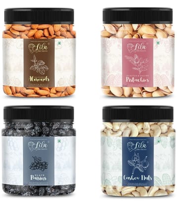 Lila Dry Fruits Cashew(100gm), Almond (100gm), Pistachios (100gm) & Black Raisin(100 gm)