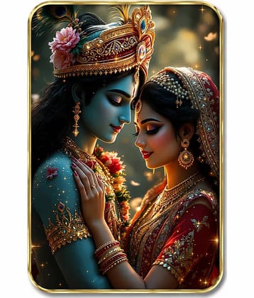SNDArt Radha Krishna Modern Art Golden Foil With Frame 35x2x27 (cm)