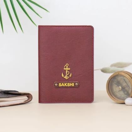 PERSONALISED PASSPORT COVER - MAROON-Maroon