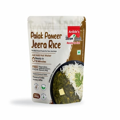 Article’s Palak Paneer & Jeera Rice Combo – Creamy Spinach Paneer Ready Meal