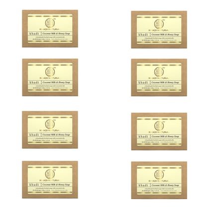 Khadi Natural Coconut Milk & Honey Soap Combo Pack Of 8 – 125gm Each