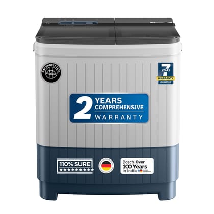 Bosch 8 kg 5 Star Semi-Automatic Top Loading Washing Machine (2025 Model, WJP802P0IN, 3 Wash Programs, Anti-Rust Body, 1300 RPM Spin Speed, White, 2 Years Comprehensive Warranty) Bosch 8 kg 5 Star Semi-Automatic Top Loading Washing Machine (2025 Model, W
