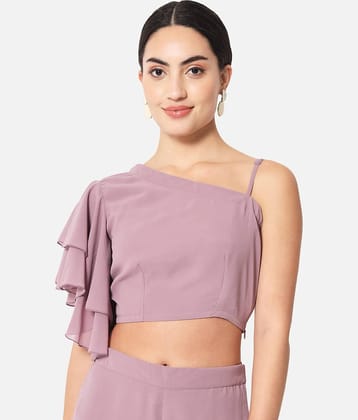 ALL WAYS YOU Women's Georgette Crop Top ( Purple )