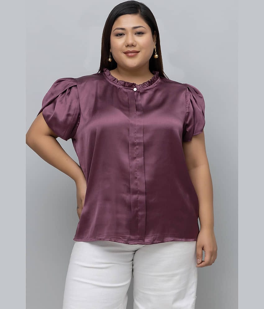 Purys Women's Satin Regular Top ( White )