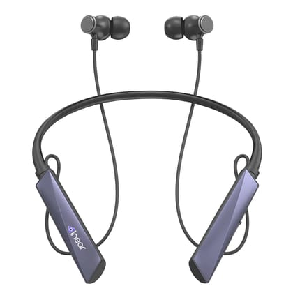 Inear DJ-M8 Bluetooth Neckband with 60H Playtime, Voice Changer, Magnetic On Off, Type-C Charging, Dual Pairing, ANC, Mic, HD Sound, IPX, for Gaming Running Gym Sports Mobile Laptop Tablet Use | Black