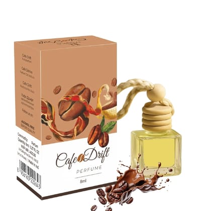 Cafe Drift Car Freshener Aroma Oil Cafe Drift Hanging Car Perfume 8ML  Premium Coffee & Vanilla Essential Oil Car Freshener with Wooden Diffuser Cap