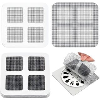 (Pack of 15) Disposable Shower Drain Hair Catcher Stickers Mesh Filter Covers for Bathtub, Sink & Kitchen