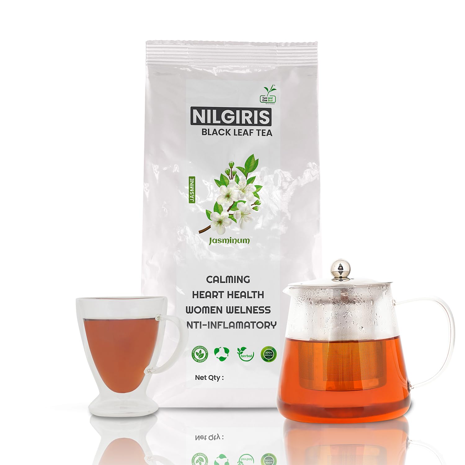 Two Leaf One Bud Nilgris Black Leaf Tea - Jasmine 100 Gms