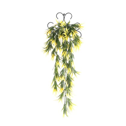 Foliyaj Artificial Yellow Vine with Metal Wall Stand|Bonsai Tree|Artificial Flower|with Pot|Home D�cor for Living Room Home Office Shop|House|Gift|Decoration