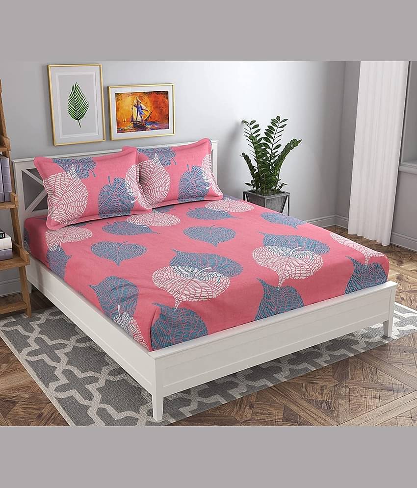 Home Solution Polyester Double Bedsheet ( Multicolor )