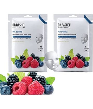 DR.RASHEL Mix Berries Face Sheet Mask With Serum For Women and Men 20 gm each ( Pack of 2)