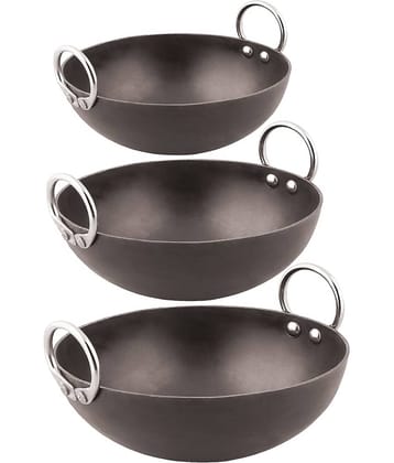 Veer - Iron Deep Kadhai 2 mm ( 3 ) L