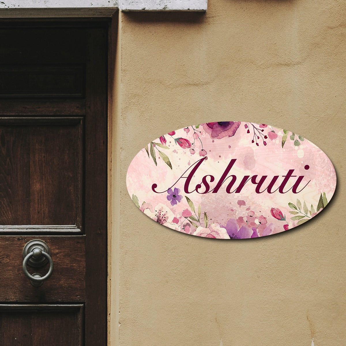 Spring Style Oval Theme Name Plate-Spring Style Oval Name Plate
