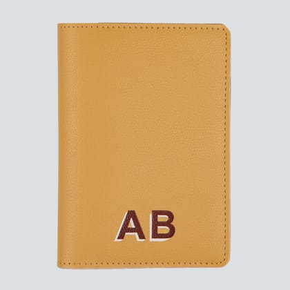 PERSONALISED PASSPORT COVER - PRINTED-Ochre Yellow