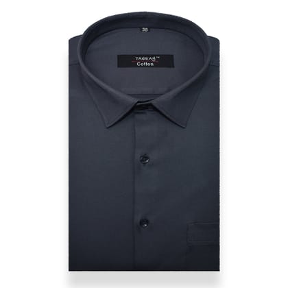 Carbon Color Lycra Cotton Shirt For Men's-Edit M (38 Inch) (98 CM) / Full