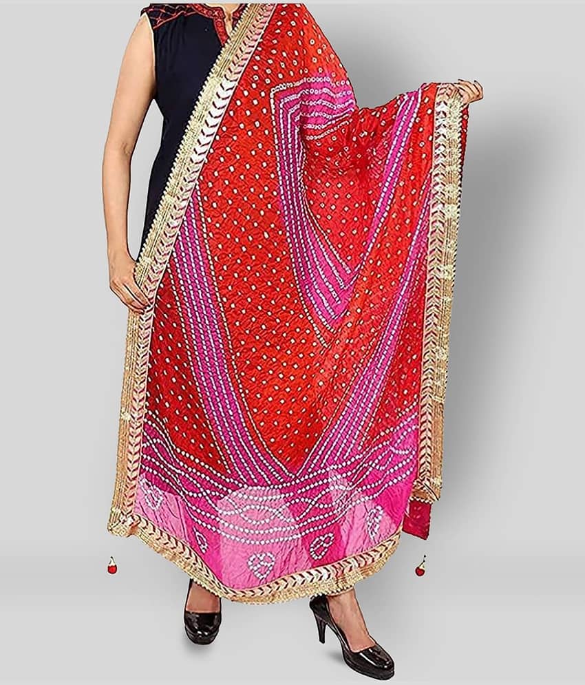 Apratim Red Art Silk Bandhej Dupatta
