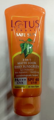Lotus herbals safe sun 3 in 1 matte look daily sunscreen 50 g