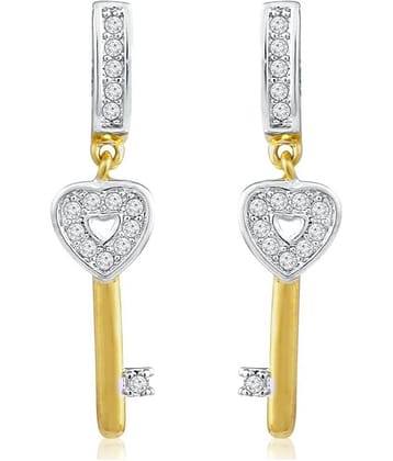 Spargz Gold Plated CZ Diamond Party Hook Earrings for Women Aier 941