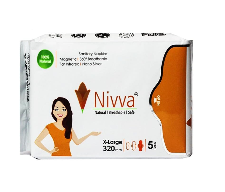 Nivva Sanitary Pads X-Large 320 mm, 5 Pads - Pack of 5