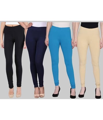 FnMe - Multicolor Cotton Women's Leggings ( Pack of 4 )