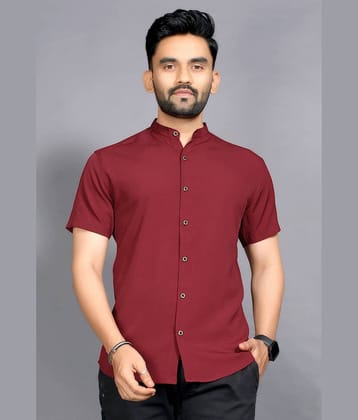 FABRIPPLE Polyester Regular Fit Popcorn Textured Half Sleeves Men's Casual Shirt - Red ( Pack of 1 )