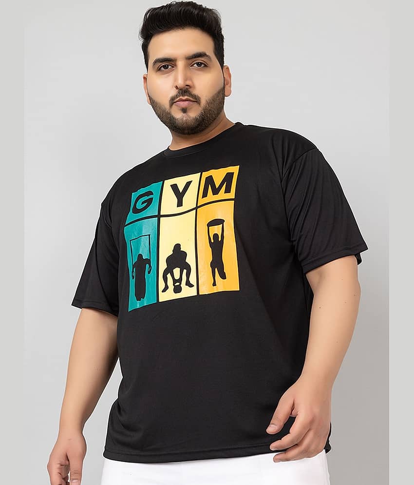 Chkokko Pack of 1 Polyester Regular Fit Men's T-Shirt ( Black )