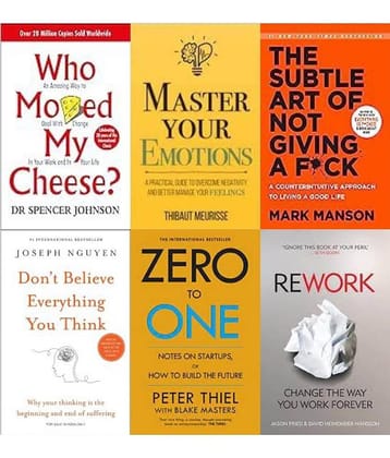 Who Moved My Cheese? + Master Your Emotions +Don't Believe Everything You Think + Zero To One + Rework + The Subtle Art