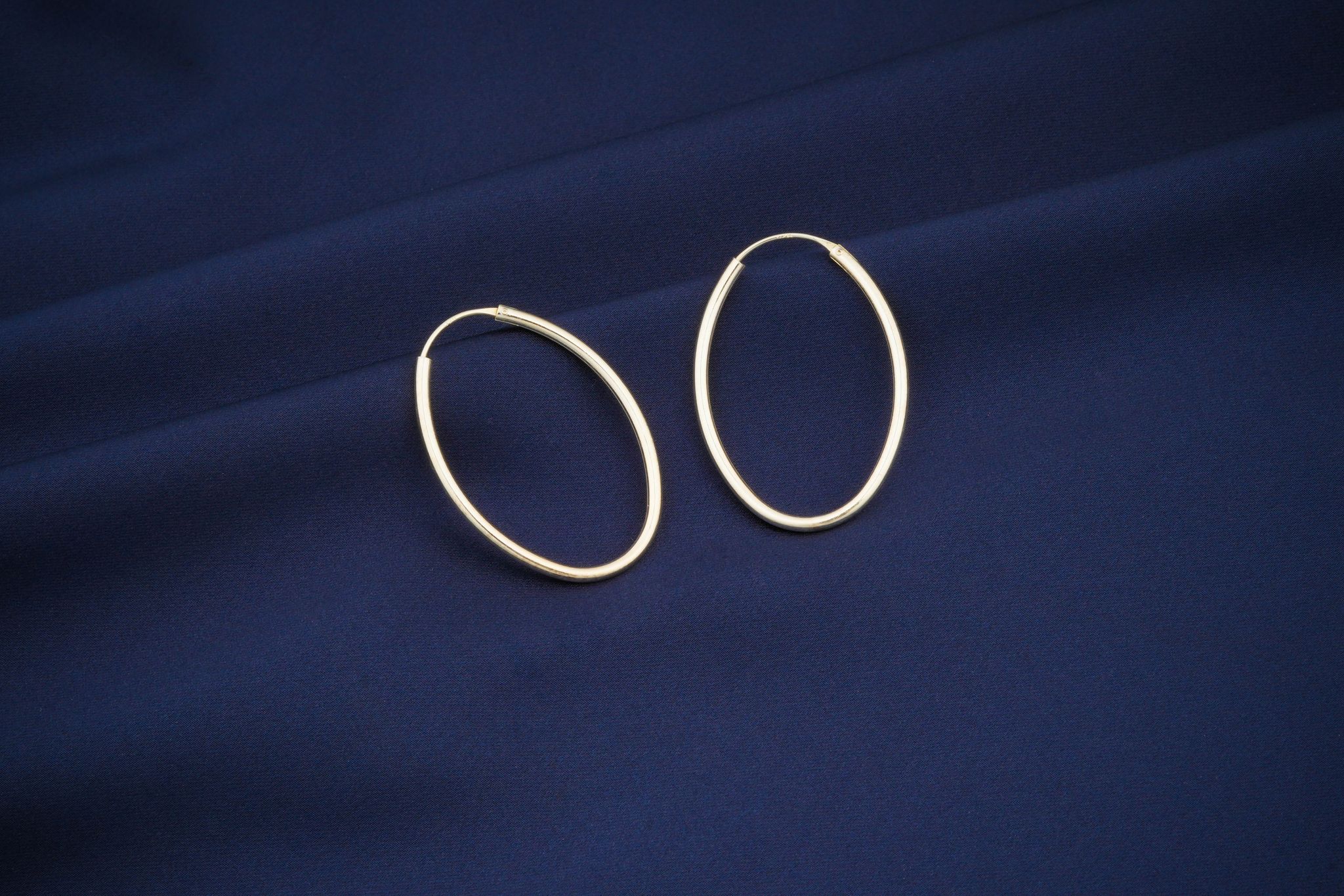 Silver Oval Hoops