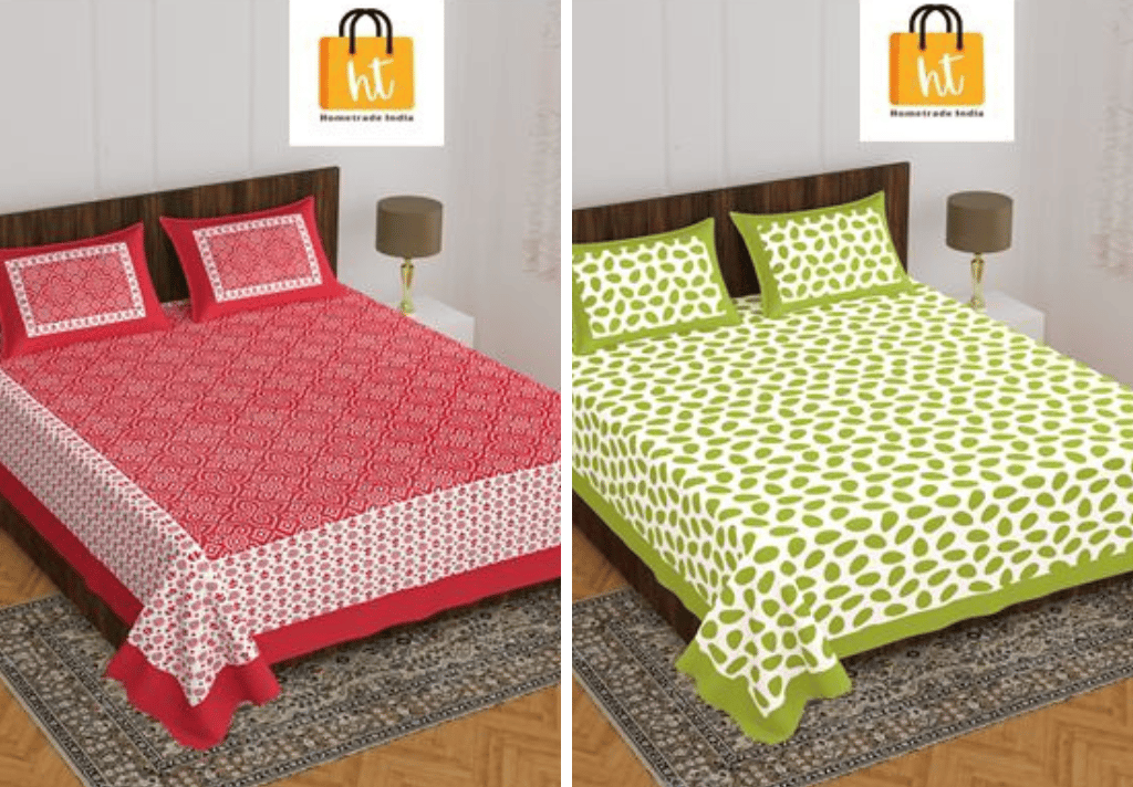 2201-Hometrade India- Standard Double Size (90*100 in )-Combo Double Bedsheet