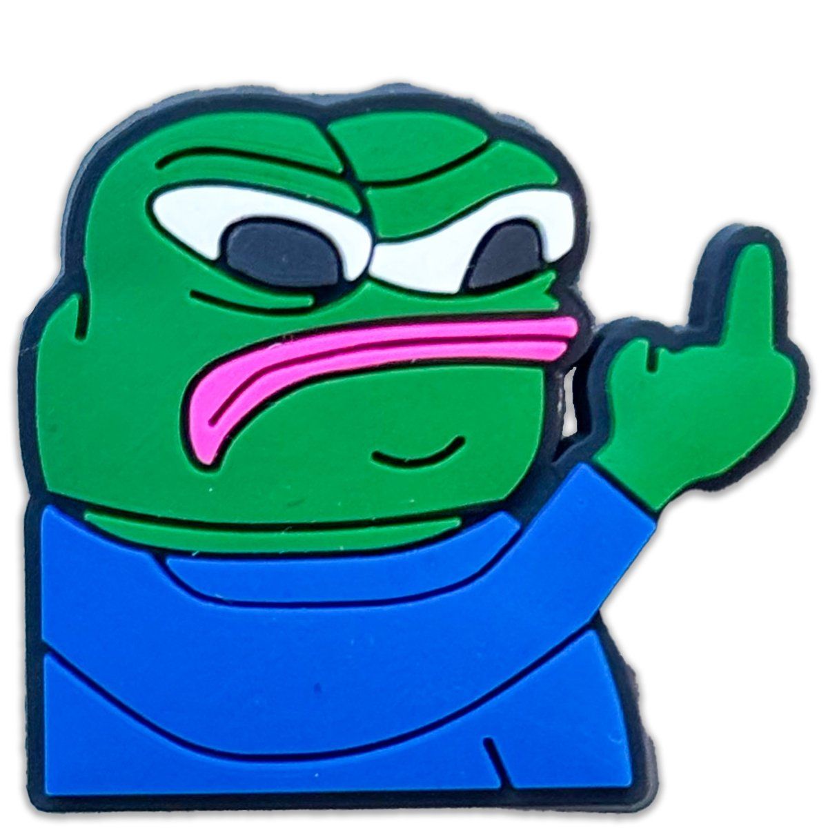 Frog Showing Middle Finger : Shoe Charm ╭∩╮( •̀_•́ )╭∩╮