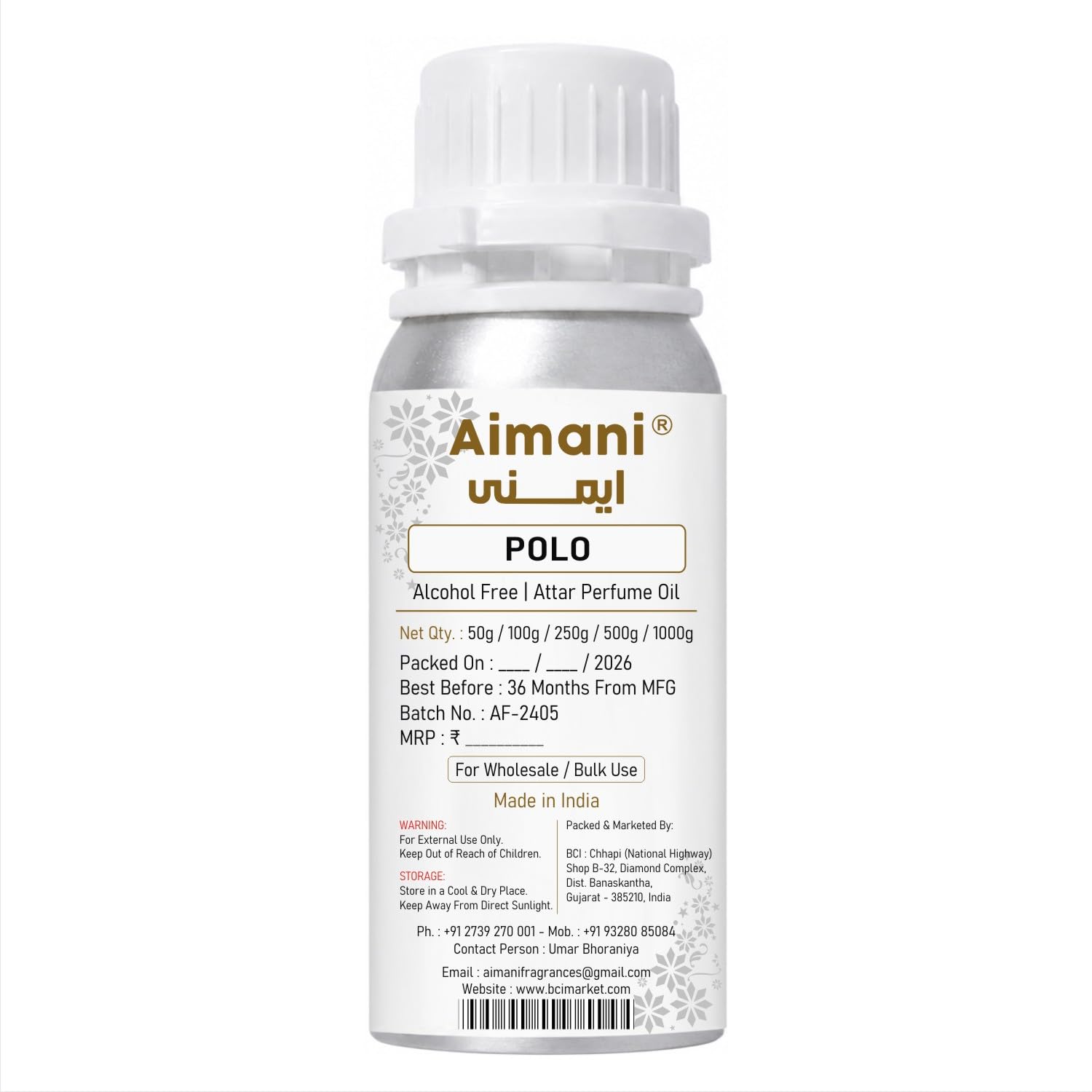 Aimani Polo Perfume Attar Oil 25ml | Long Lasting Alcohol-Free Fragrance | Premium Unisex Attar for Men & Women