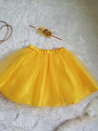 Tulle Net Ballet Skirt - Yellow with matching accessories
