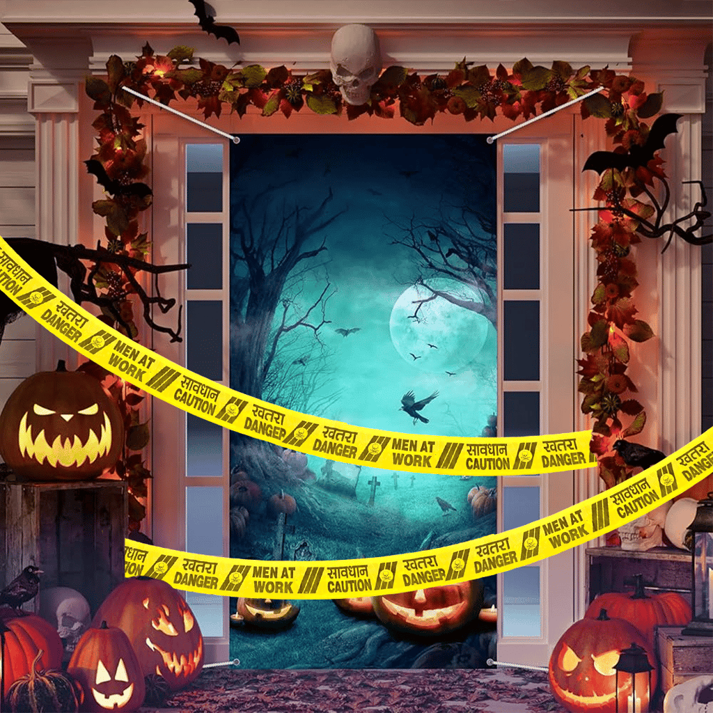 Yellow Warning Tape w/ Danger Text for Halloween Decor - 10 FT - 1PC - Party and Festive Needs | Buy online on ZillyBuy