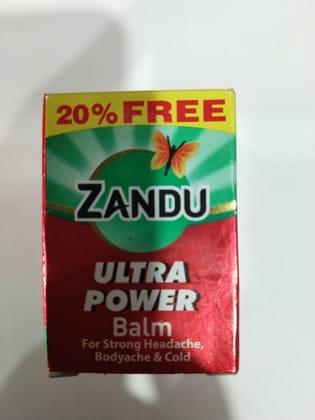 Zandu Ultra Power Balm For strong headache, Bodyache & cold 