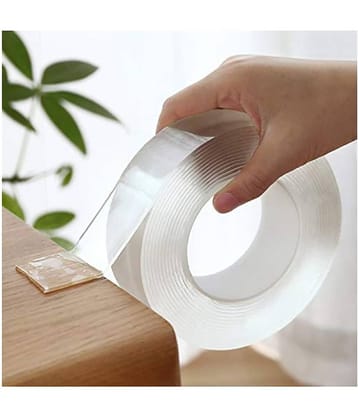 Double Sided Adhesive Silicon Tape | Transparent | Heavy Duty | Heat Resistant | Multi Functional | Washable | Sticky | No Trace | Anti-Slip Gel | Nano