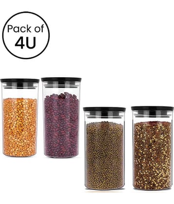 iview kitchenware Multi-purpose Container 900ml each,Black Lid (4U)