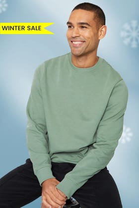 Sage Green - Fleece Sweatshirt-XS