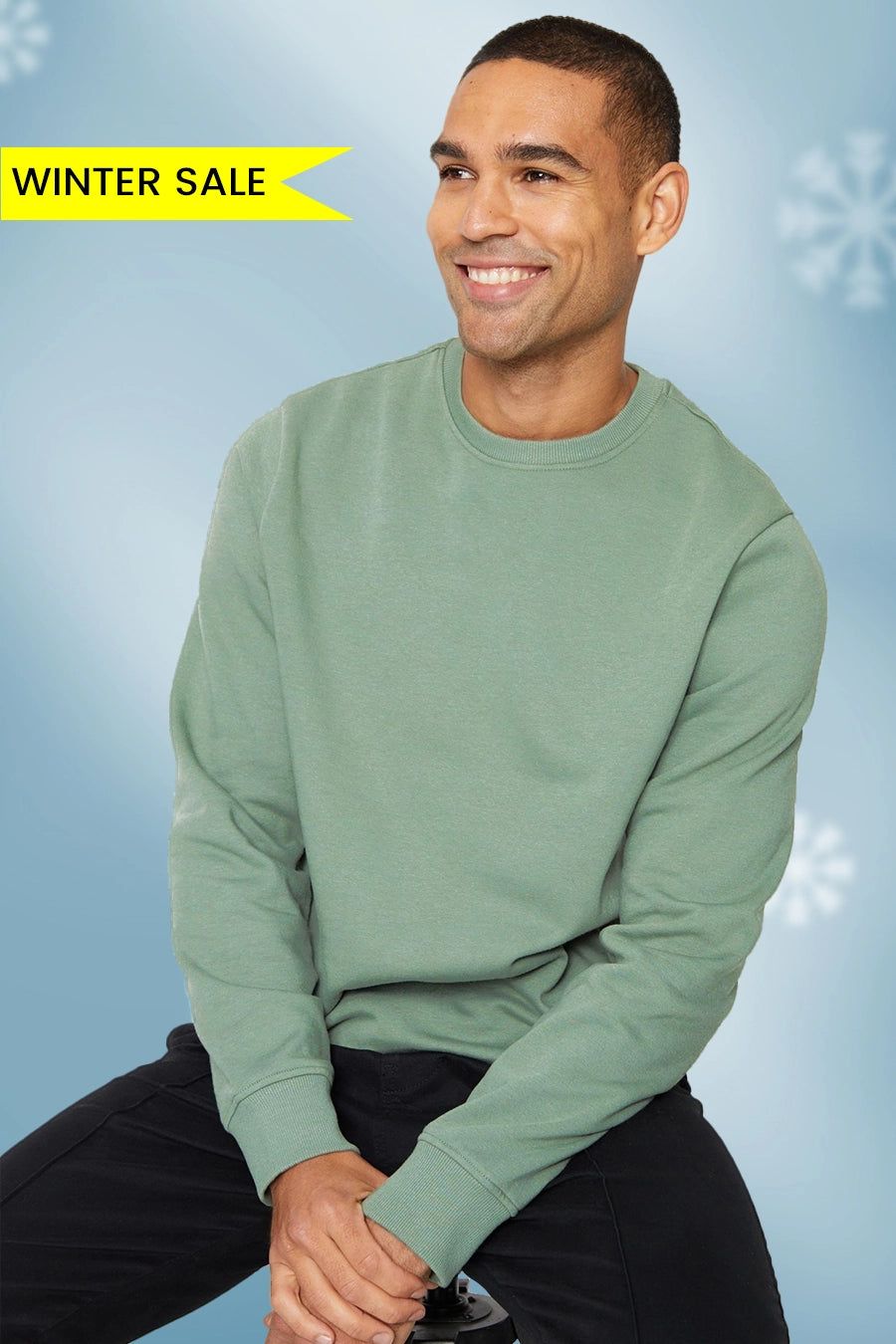 Sage Green - Fleece Sweatshirt-XS