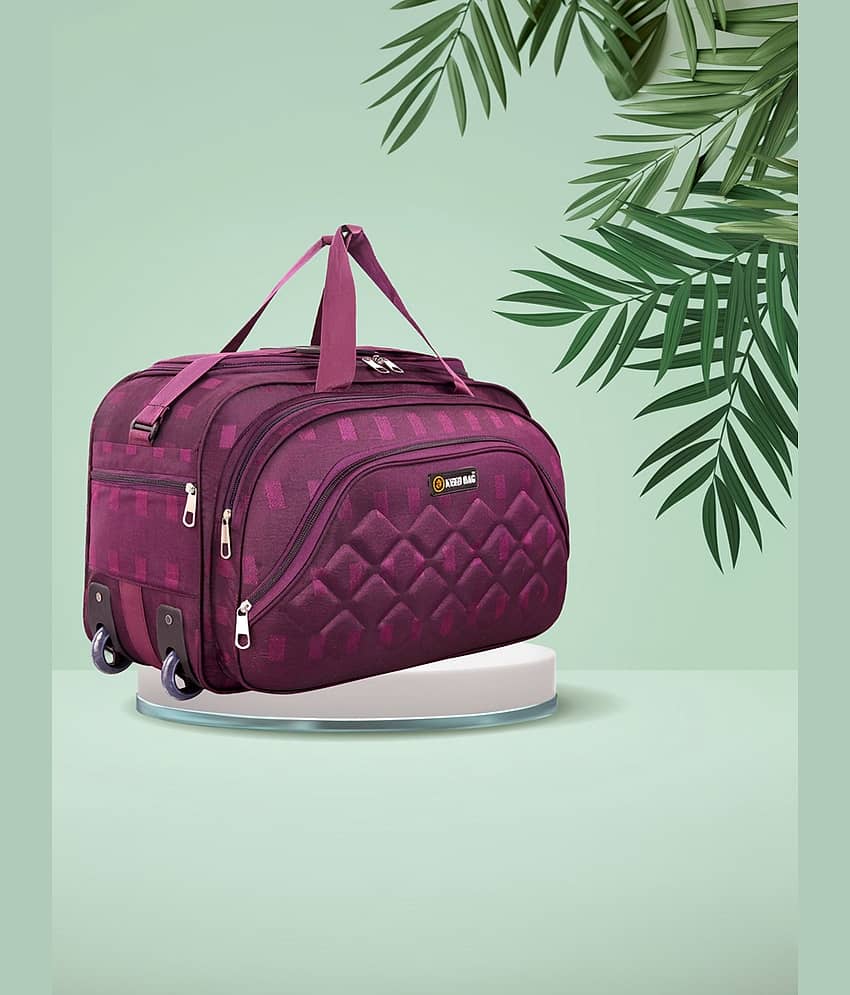 AXEN BAGS 65 Ltrs PURPLE Polyester Duffle Trolley